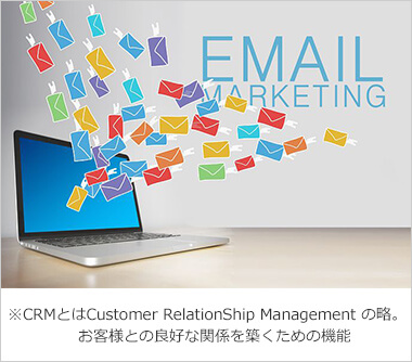 ※CRMとはCustomer RelationShip Management の略。お客様との良好な関係を築くための機能