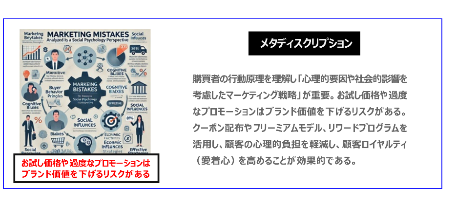 中国　ホームページ制作、中国　コンテンツマーケティング、中国　オウンドメディア。購買者の行動原理を理解し「心理的要因や社会的影響を考慮したマーケティング戦略」が重要。お試し価格や過度なプロモーションはブランド価値を下げるリスクがある。クーポン配布やフリーミアムモデル、リワードプログラムを活用し、顧客の心理的負担を軽減し、顧客ロイヤルティ（愛着心）を高めることが効果的である。
